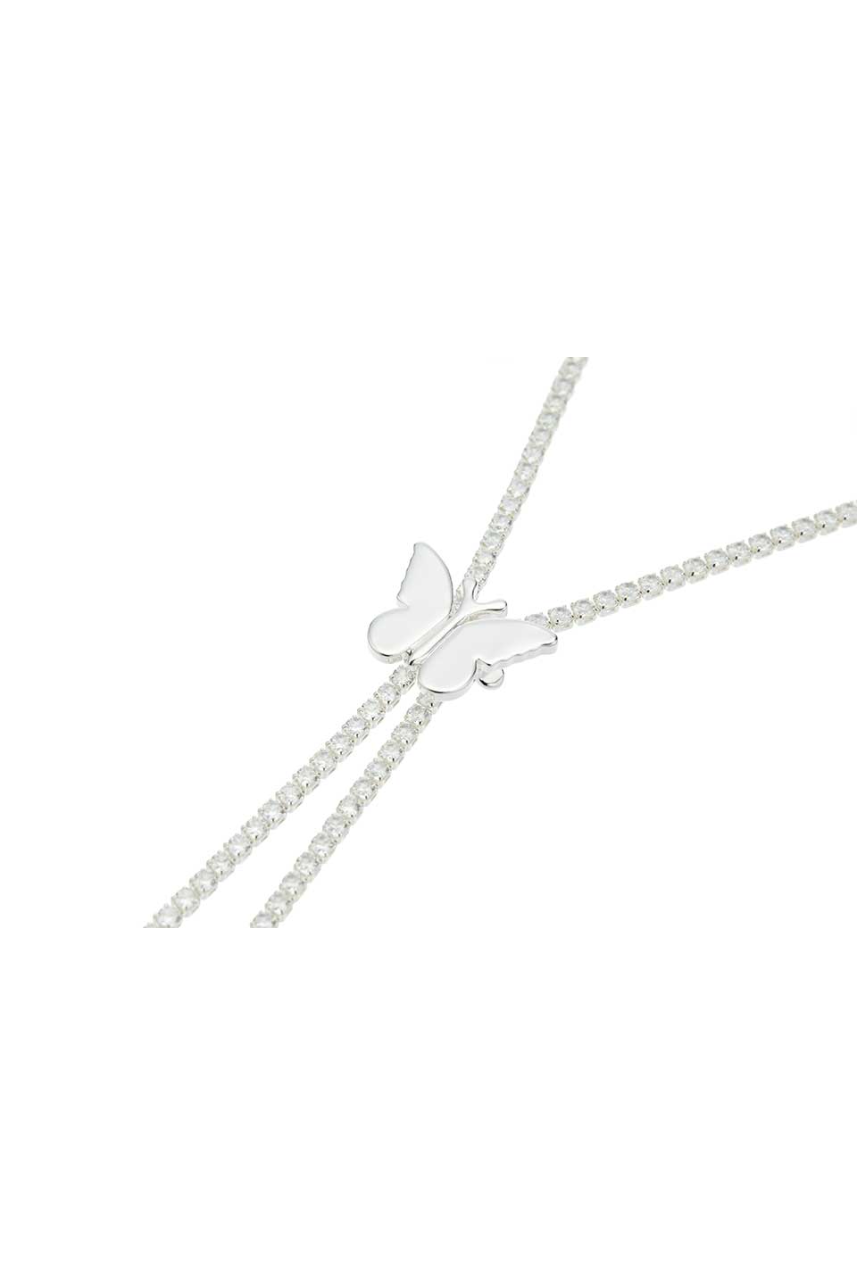Crystal Lariat Silky Butterfly