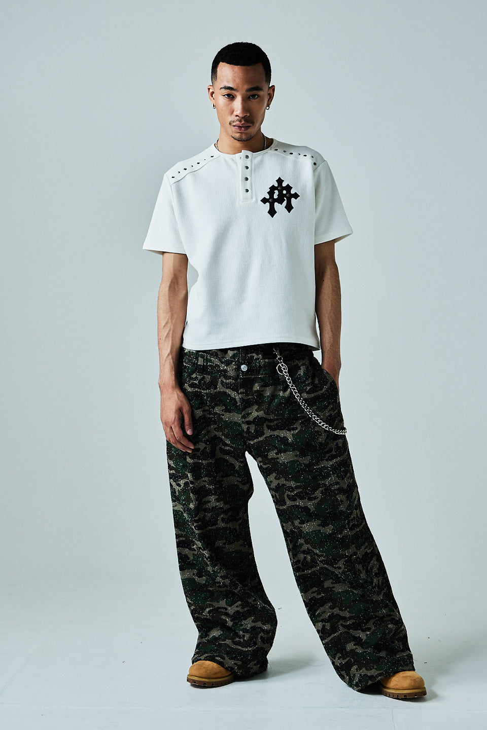 Studs Cross Patch Rib Tee