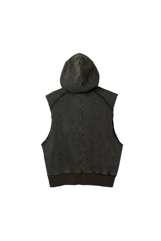 Washed Heavy Weight Vest Hoodie