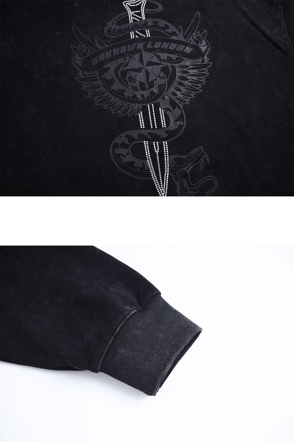 Dagger Graphic washed hoodie