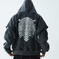 Fire Bones Layered Sleeve Zip Hoodie