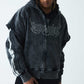 Fire Bones Layered Sleeve Zip Hoodie