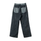 Double Knee Wide Denim Pants