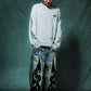 Studs Tribal Leather Patch Curve Denim