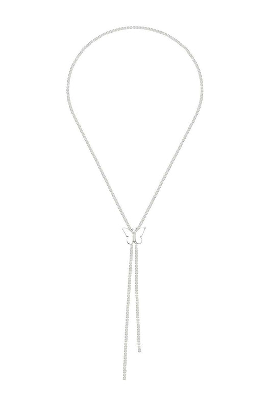 Crystal Lariat Silky Butterfly