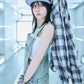 【I don't go to the moon】 Rhinestone Check Shirt