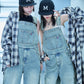 【I don't go to the moon】 Rhinestone Check Shirt