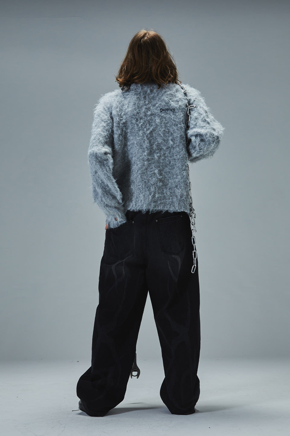 Tribal Cross Pierced Shaggy Knit