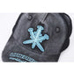 Wash Dk Grey With Blue Dagger Rhinestone Cap