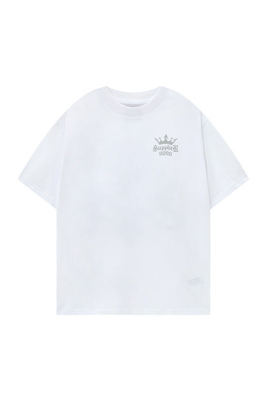 9090 X Supplier Crown Cross Rhinestone Tee