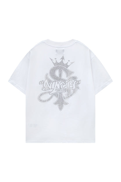 9090 X Supplier Crown Cross Rhinestone Tee
