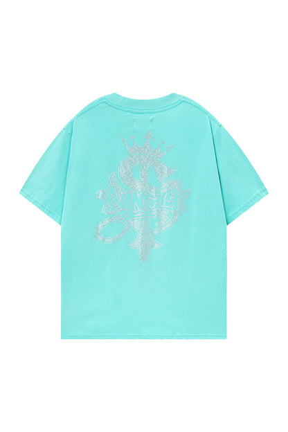 9090 X Supplier Crown Cross Rhinestone Tee