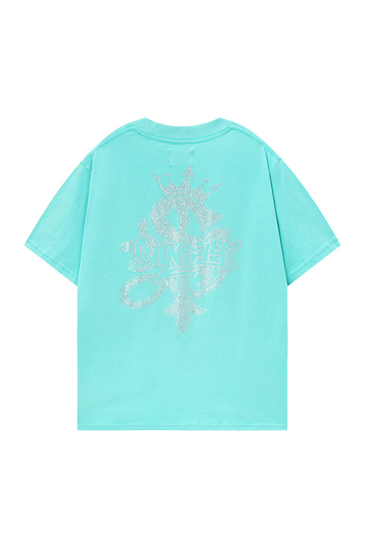 9090 X Supplier Crown Cross Rhinestone Tee