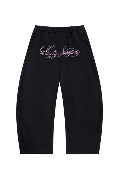 9090 X Supplier Rhinestone Logo Curve Sweat Pants
