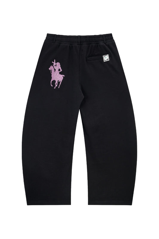 9090 X Supplier Rhinestone Logo Curve Sweat Pants