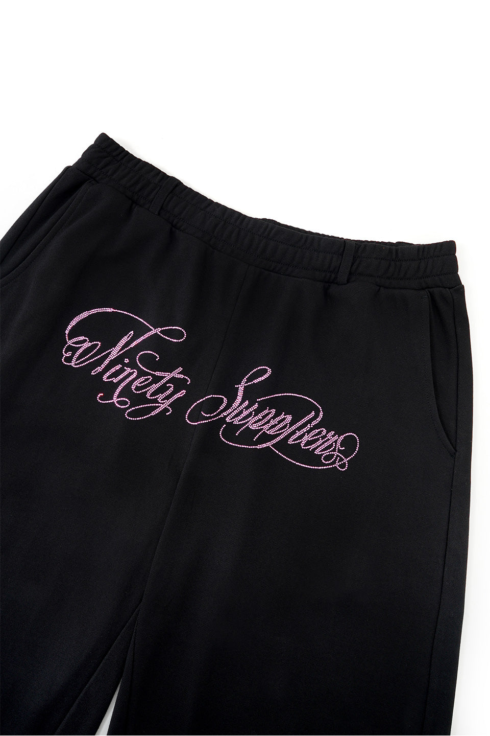 9090 X Supplier Rhinestone Logo Curve Sweat Pants