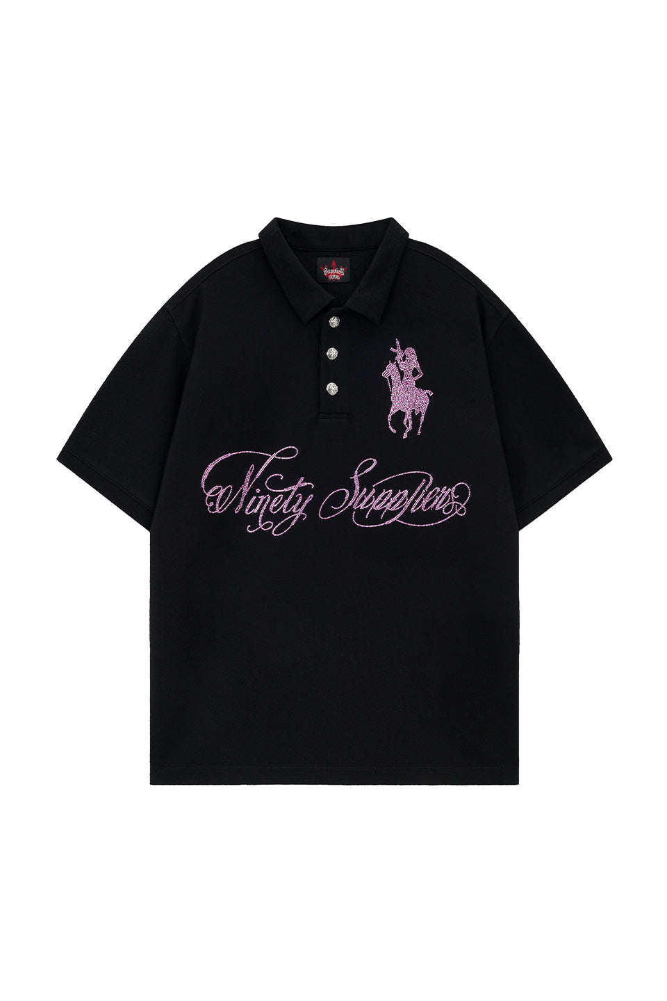 9090 X Supplier Rhinestone Logo Polo Shirt