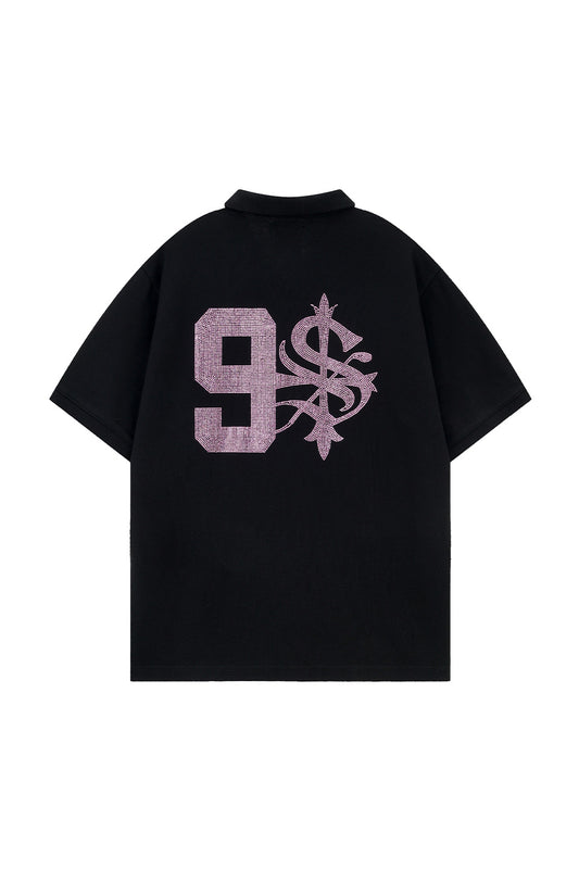 9090 X Supplier Rhinestone Logo Polo Shirt