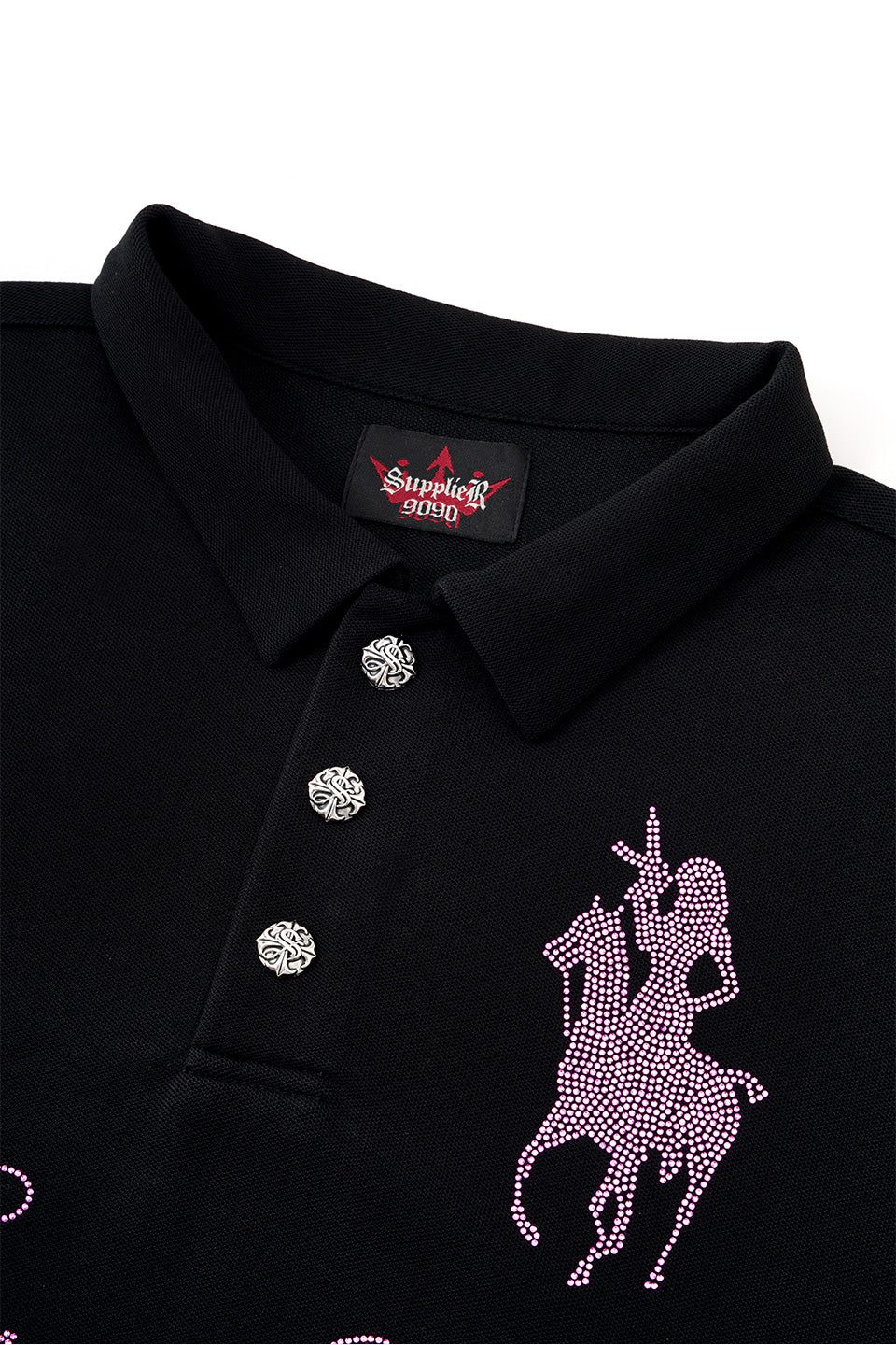 9090 X Supplier Rhinestone Logo Polo Shirt