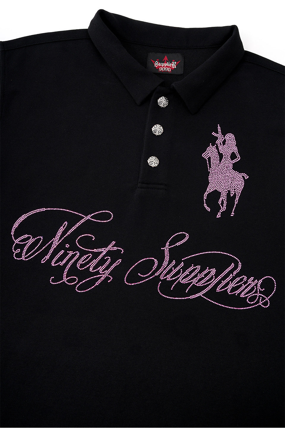 9090 X Supplier Rhinestone Logo Polo Shirt