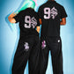 9090 X Supplier Rhinestone Logo Curve Sweat Pants