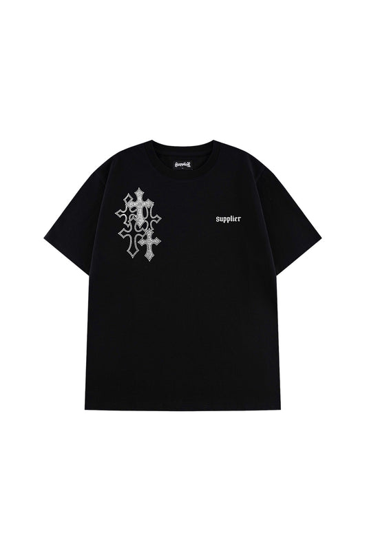 【予約販売】Multiple Cross Rhinestone Tee【7月下旬お届け】