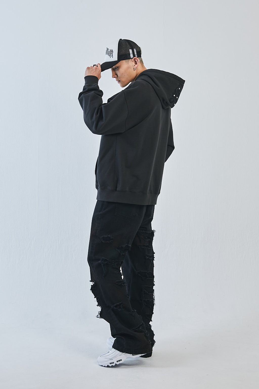 Back Distressed Denim Pants