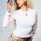 Pink Leopard Waffle Raglan Tee Women's
