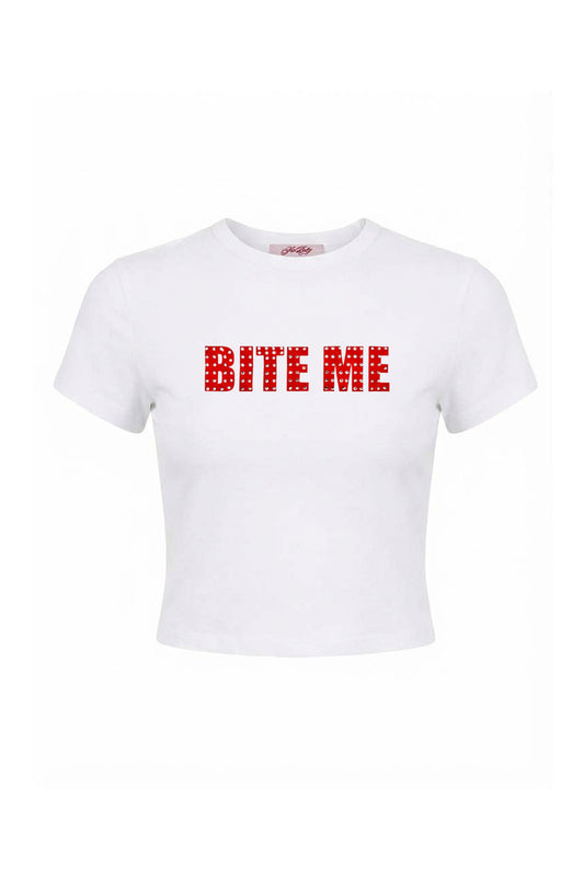 【先行予約販売】Bite Me Rhinestone Cropped Tee Women's【4月下旬お届け】