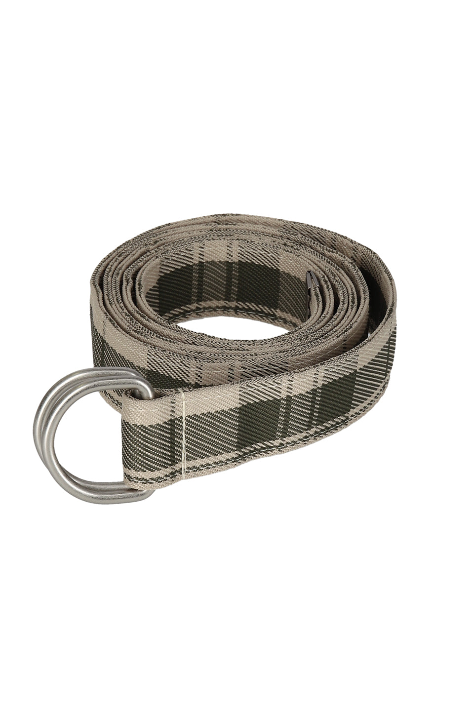 NOT NATURAL Jacquard Check Long Belt Beige