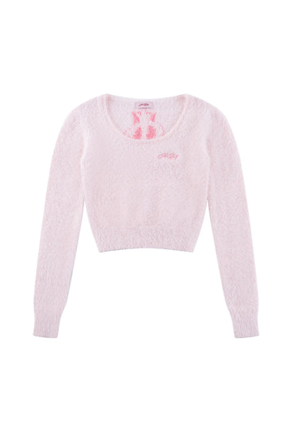 Baby Cross Cropped Mohair Knit Women'S