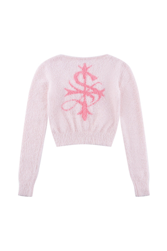 Baby Cross Cropped Mohair Knit Women'S