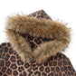 Leopard Baby Cross Fur Zip Hoodie - Cropped Fit Women'S