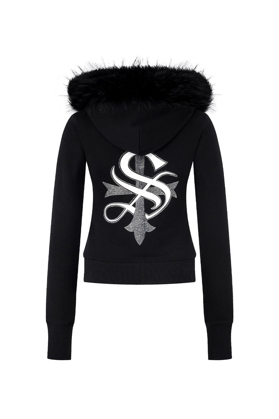 Baby Cross Fur Zip Hoodie - Tight Fit Women'S