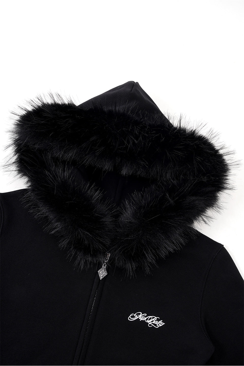 Baby Cross Fur Zip Hoodie - Tight Fit Women'S