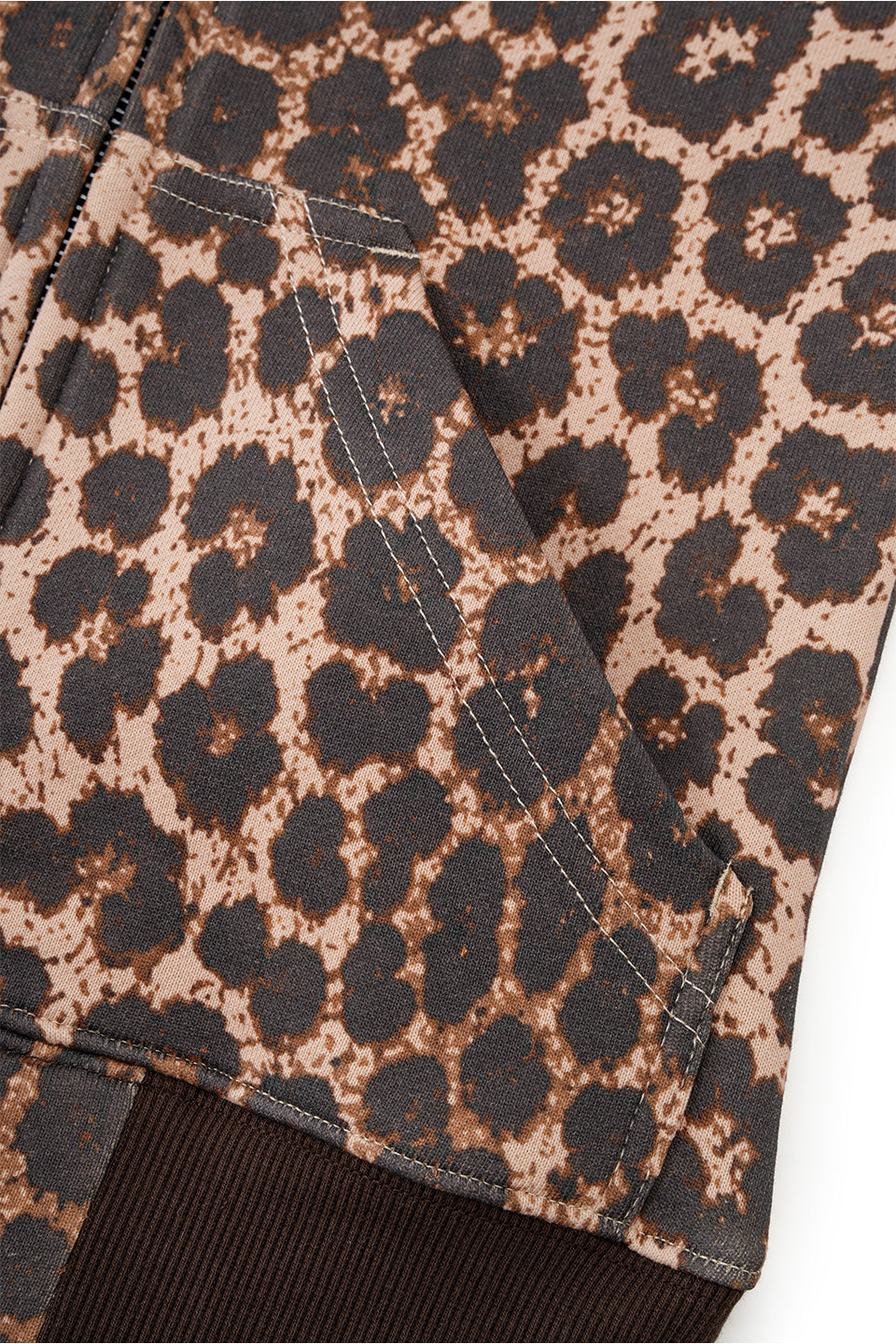 Leopard Baby Cross Fur Zip Hoodie - Tight Fit Women'S