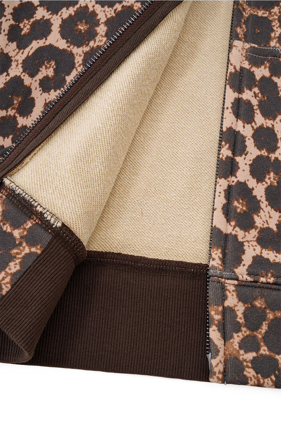 Leopard Baby Cross Fur Zip Hoodie - Tight Fit Women'S