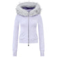 Baby Cross Fur Zip Hoodie - Tight Fit Women'S