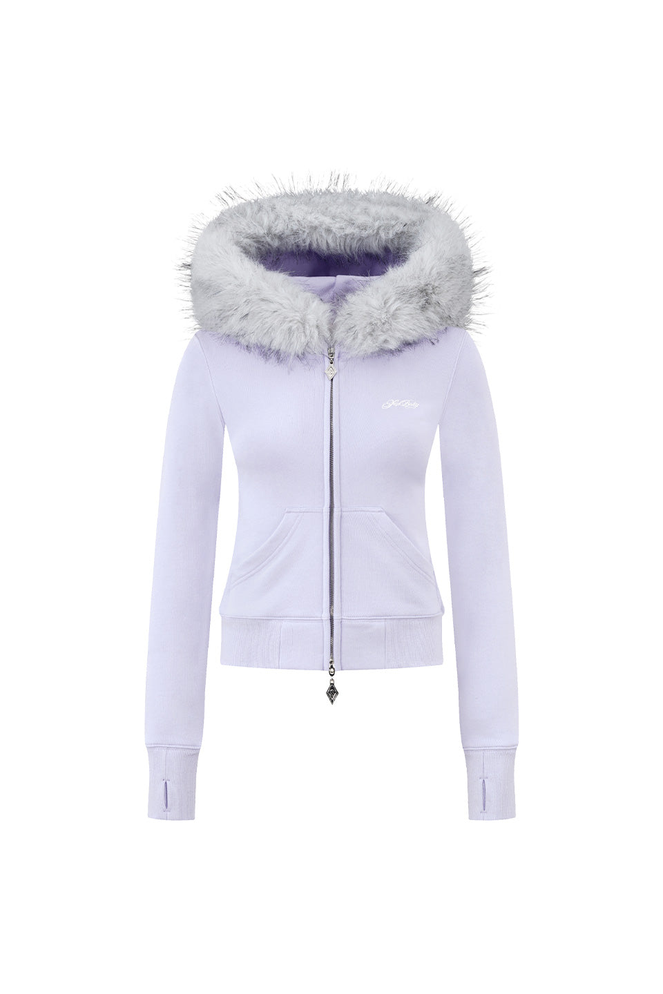 Baby Cross Fur Zip Hoodie - Tight Fit Women'S