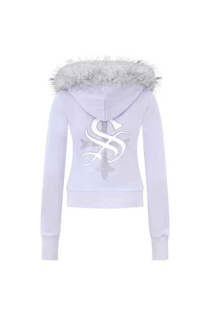 Baby Cross Fur Zip Hoodie - Tight Fit Women'S