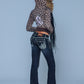 Leopard Baby Cross Fur Zip Hoodie - Tight Fit Women'S
