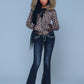Leopard Baby Cross Fur Zip Hoodie - Tight Fit Women'S