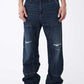 Back Logo Double Knee Denim Pants