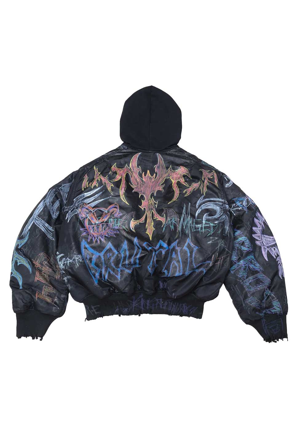 Black Grafitti Bomber Jacket