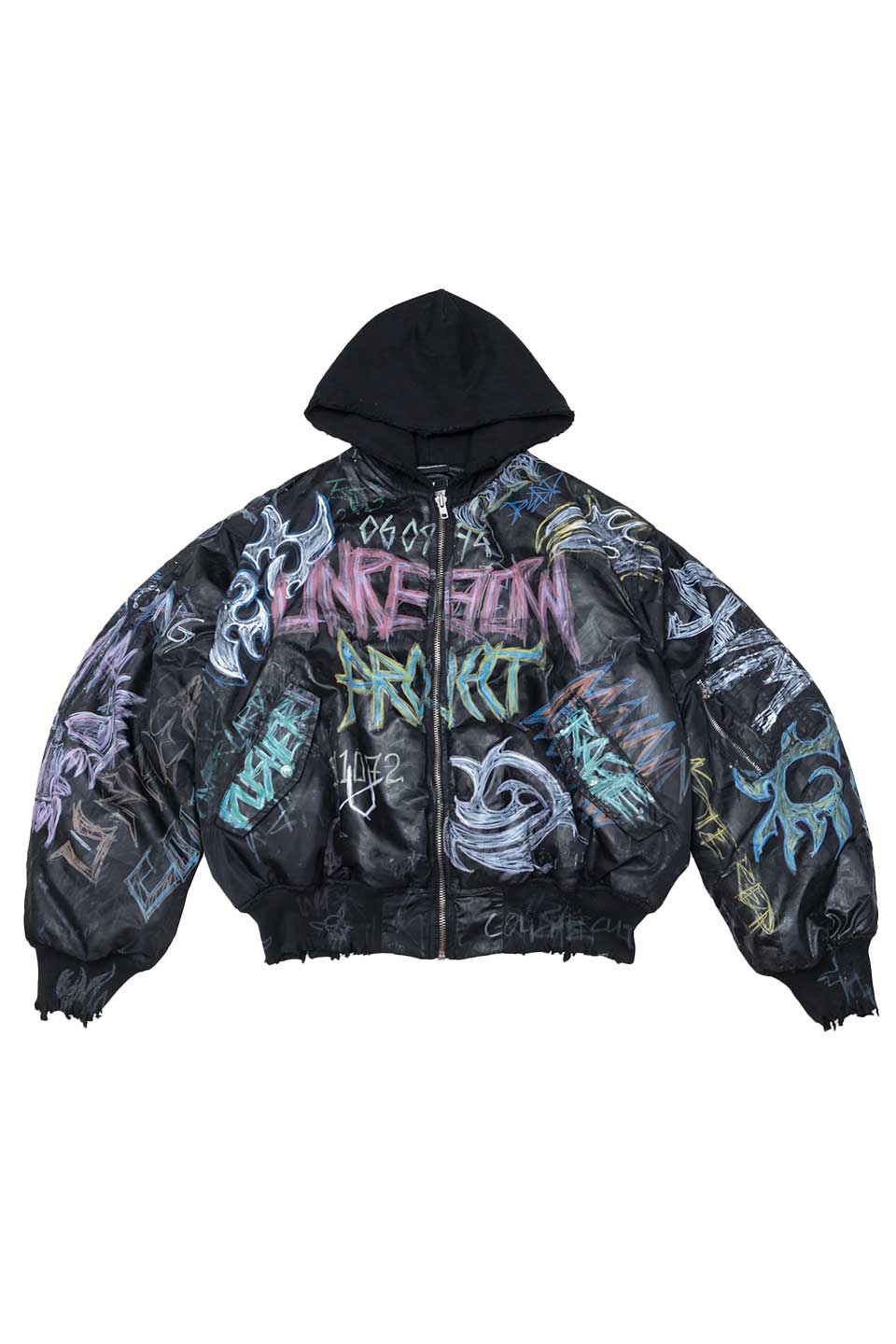 Black Grafitti Bomber Jacket