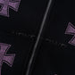 Black X Pink Allover Cross Rhinestone Zip Hoodie