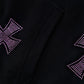 Black X Pink Allover Cross Rhinestone Zip Hoodie