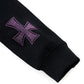 Black X Pink Allover Cross Rhinestone Zip Hoodie