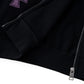 Black X Pink Allover Cross Rhinestone Zip Hoodie
