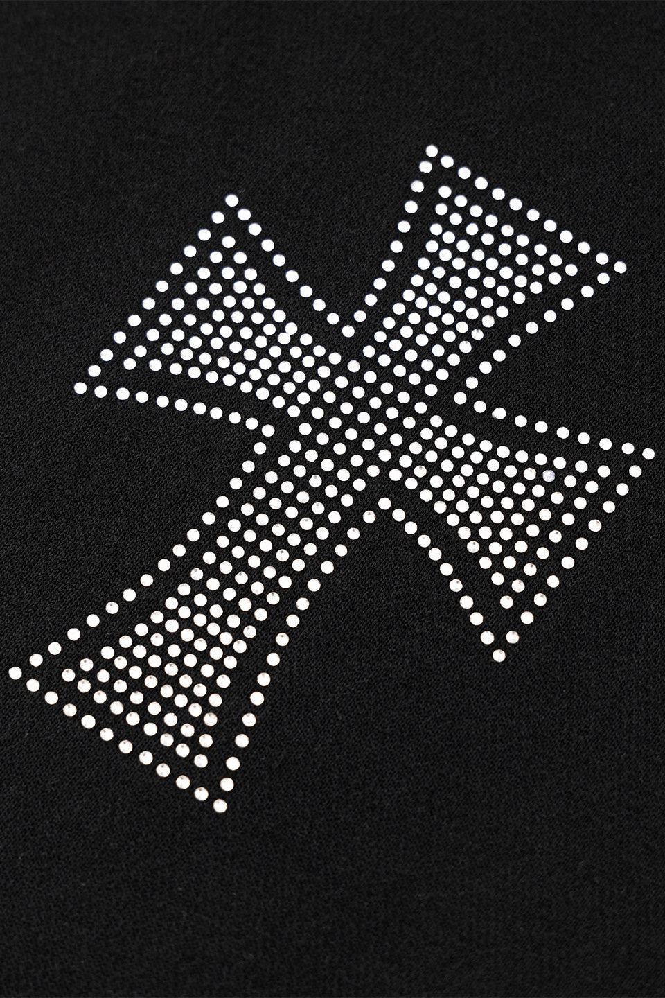 Black X Silver Allover Rhinestone Baggy Sweat Shorts